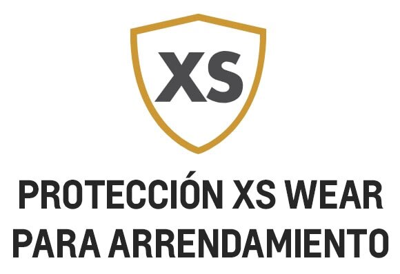 Ícono de protección de arrendamiento XS Wear con un escudo y las letras XS