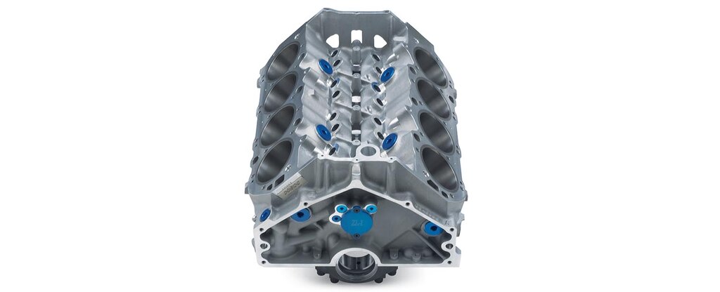 Vista del valle del botador del bloque grande de motor en aluminio ZL1 de Chevrolet Performance