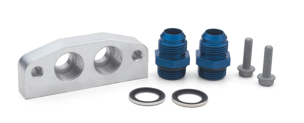Adaptador de manguera de aceite del bloque de motor de cilindros LSX Bowtie para producción serie LS/LT/LSX de Chevrolet Performance