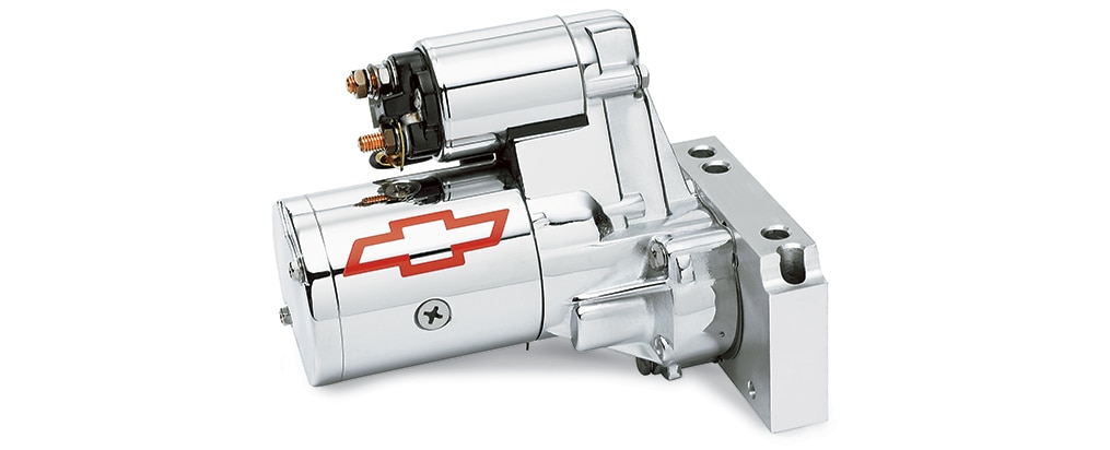 Miniarrancador cromado de alto torque para bloque pequeño Chevrolet Performance, N.° de parte 12363128