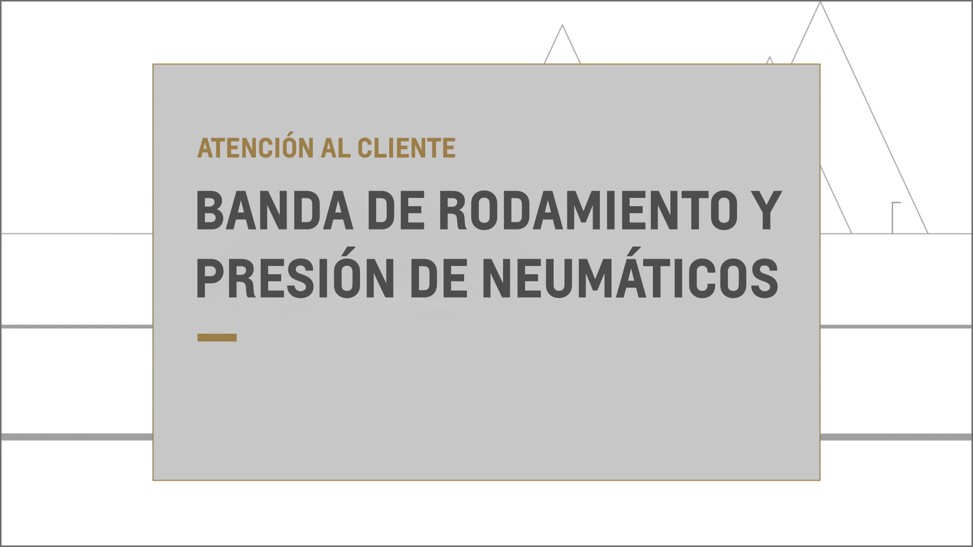 banda de rodamiento y presión de neumáticos