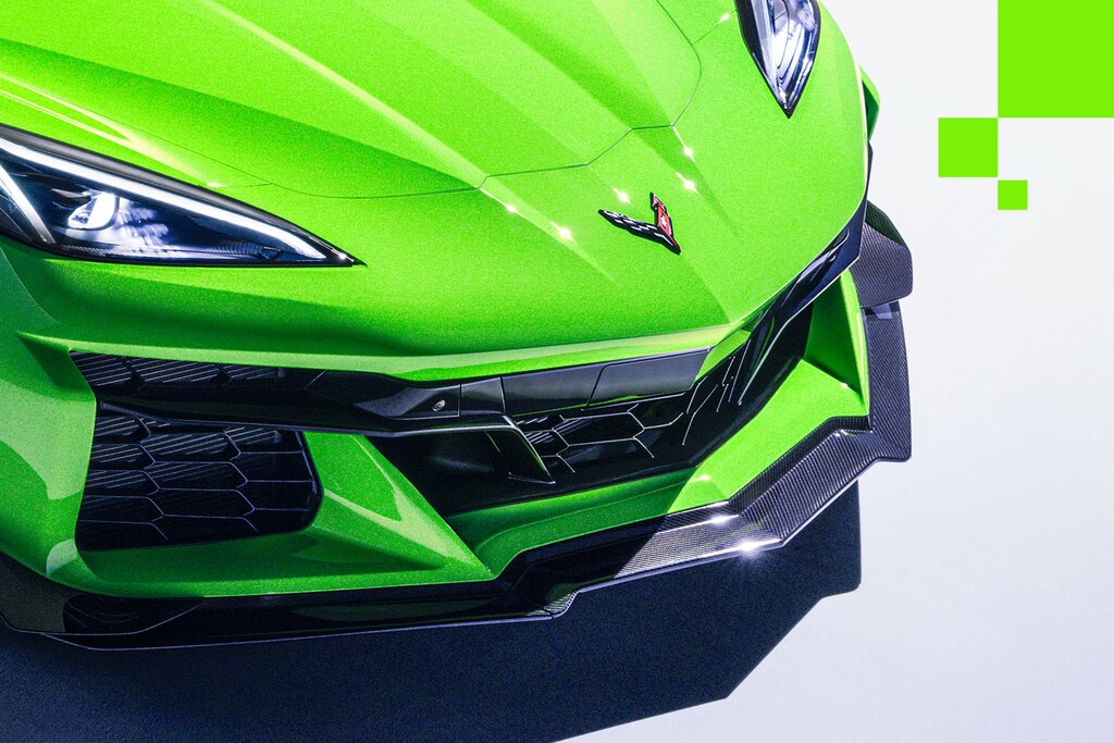 Toma frontal del Corvette Z06