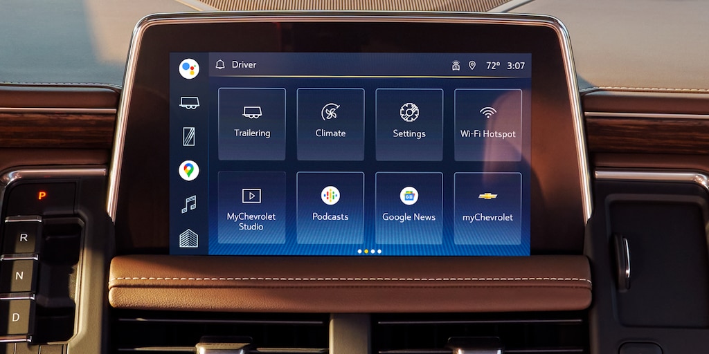 Sistema de infoentretenimiento de 10.2" en diagonal de la Chevy Tahoe