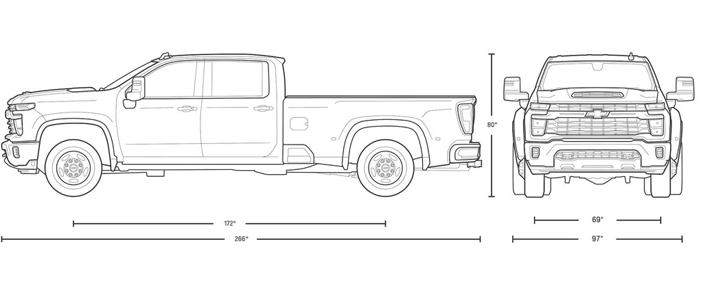 Arte de línea de la Silverado HD 3500 de de cabina extendida DRW