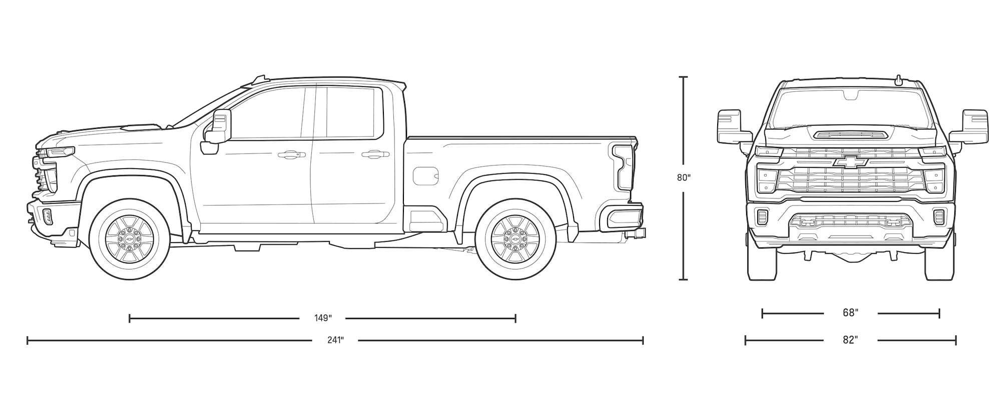 Arte de línea de la Silverado HD 2500 de doble cabina