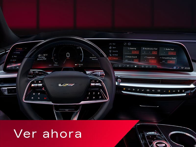 La vista del asiento del conductor de la pantalla personalizable de la Cadillac LYRIQ-V