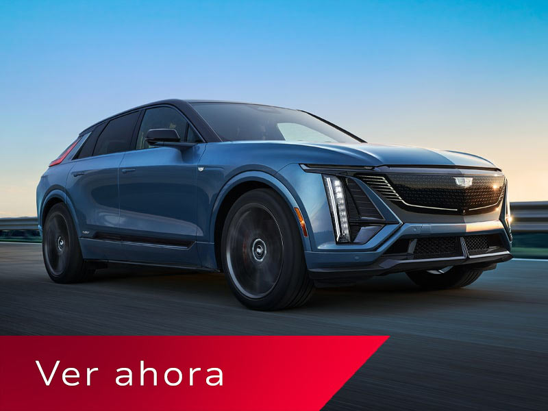 Imagen en miniatura del video que muestra una Cadillac LYRIQ-V 2027 Azul circulando por un camino.