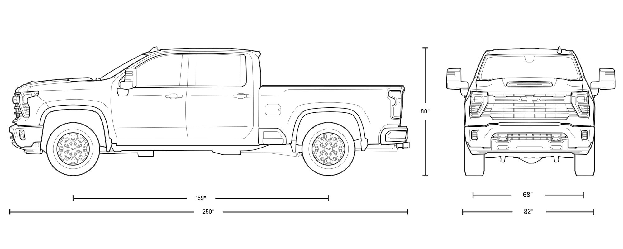 Arte de línea de Silverado HD 2500 de cabina extendida